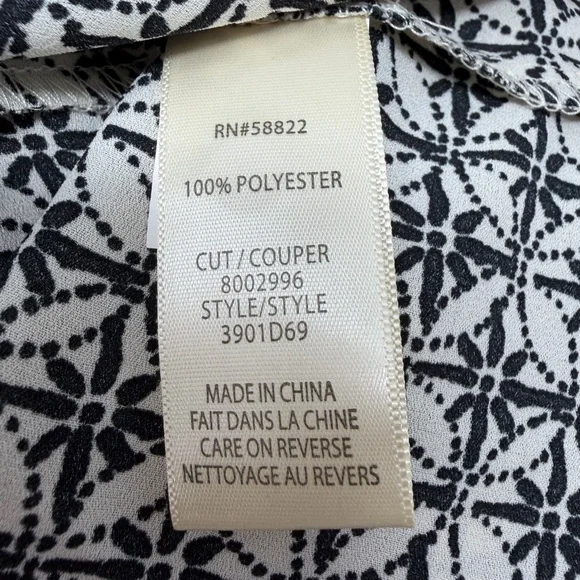 Max Studio NWT Crepe Tiered Maxi Dress Black Ivory Size M - Picture 9 of 12